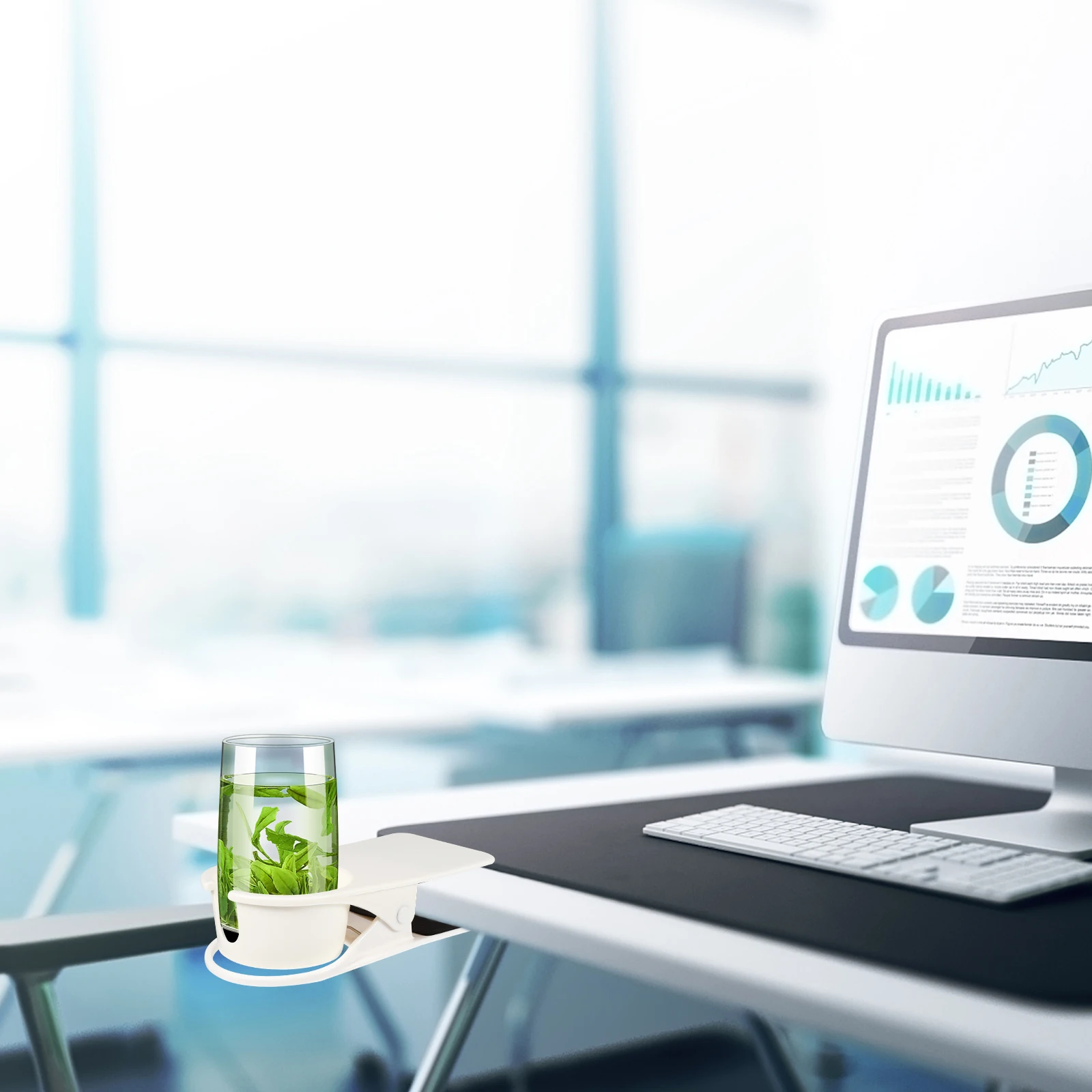 Cup Holder Easy Installation Clamp for Desks Clip Office Table Abs Multi-functional