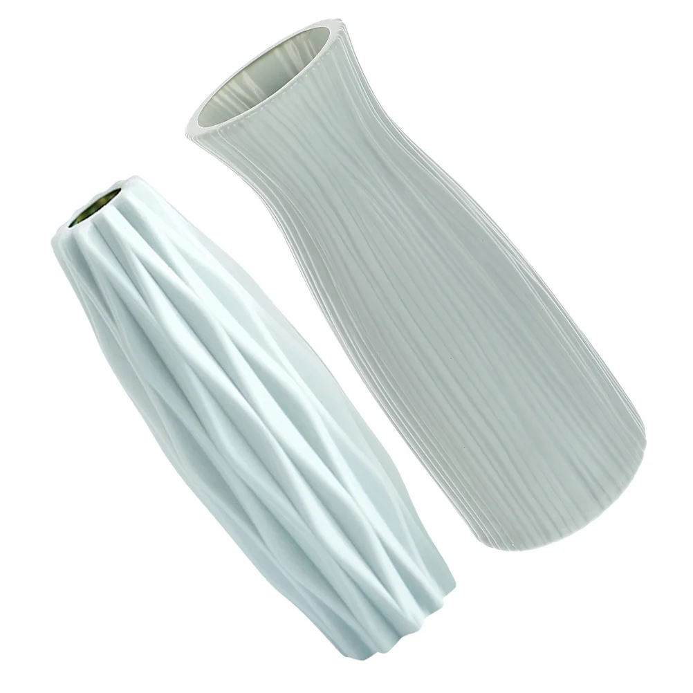 

2Pcs Creative Flower Vase Stylish Home Decor PP Material Artistic Design for Office Cafe Flower Arrangement Container