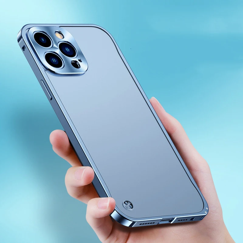 

Матовый чехол для iPhone 15 14 13 12 11 Pro Max, противоударный чехол с металлической рамкой и пряжкой, защита от падения, защита от отпечатков пальцев
