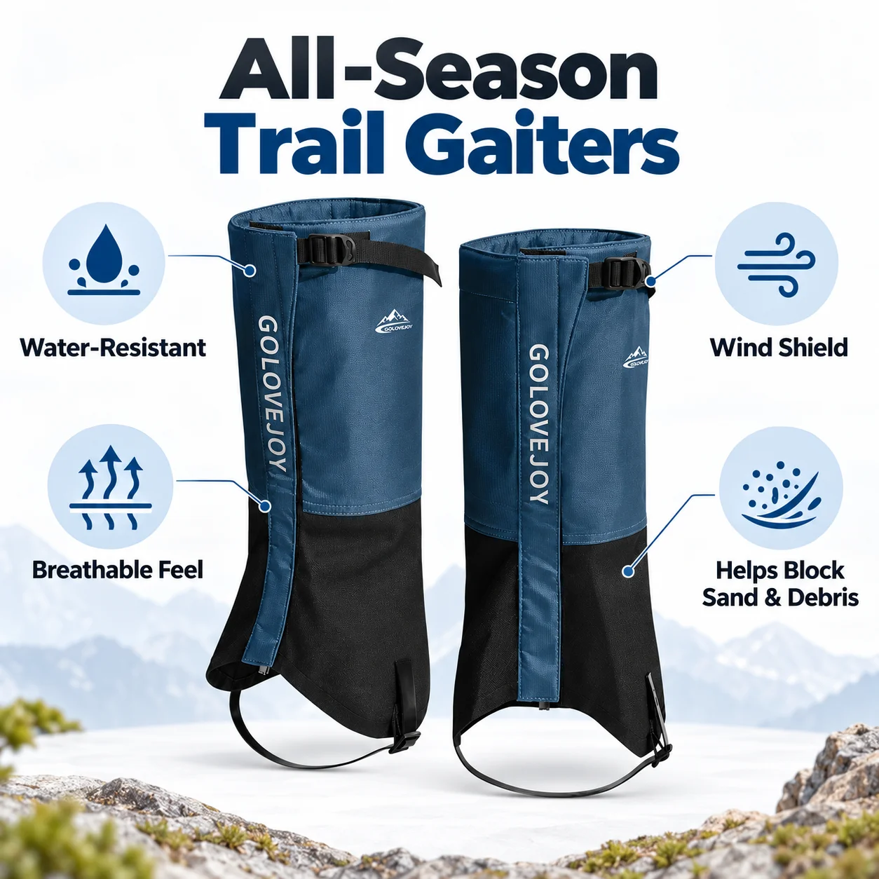 Gaiters Waterproof Breathable Hiking - Guêtres de randonnée imperméables et respirantes,