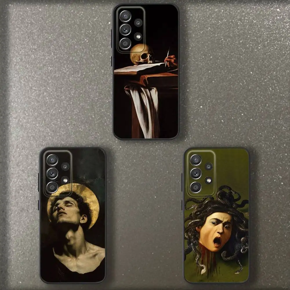 

Art C-Caravaggio Painting Phone Case For Samsung S 25,24,23,22,30,21,10,9,Ultra,Plus,Lite,FE,4,5 G Soft Black Case