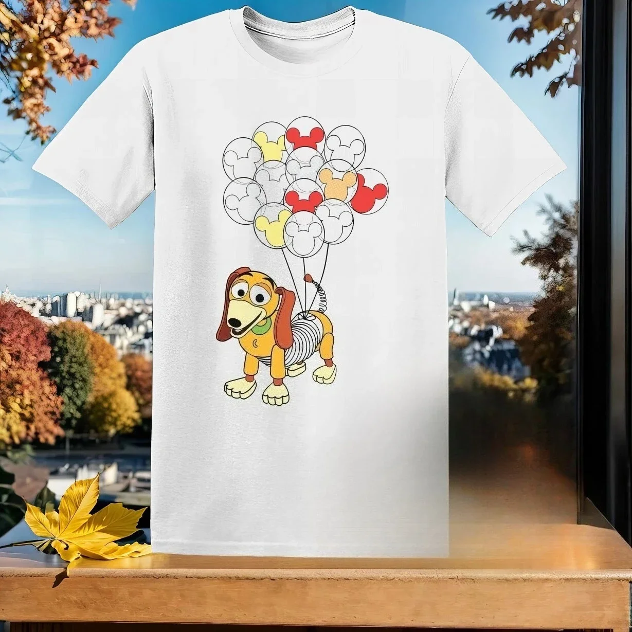 ديزني توي ستوري بيكسار سلينكي الكلب تي شيرت رجالي خارقة الكرتون زوجين للجنسين المرأة الصيف القطن المعتاد تيز هدية عادية