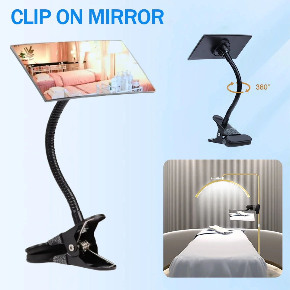 Flexible Clip-on Mirrors For Salon Moonlight Grafting Eyelash Makeup Tool Clip on Computer Desk Security Rearview Mirror Privacy