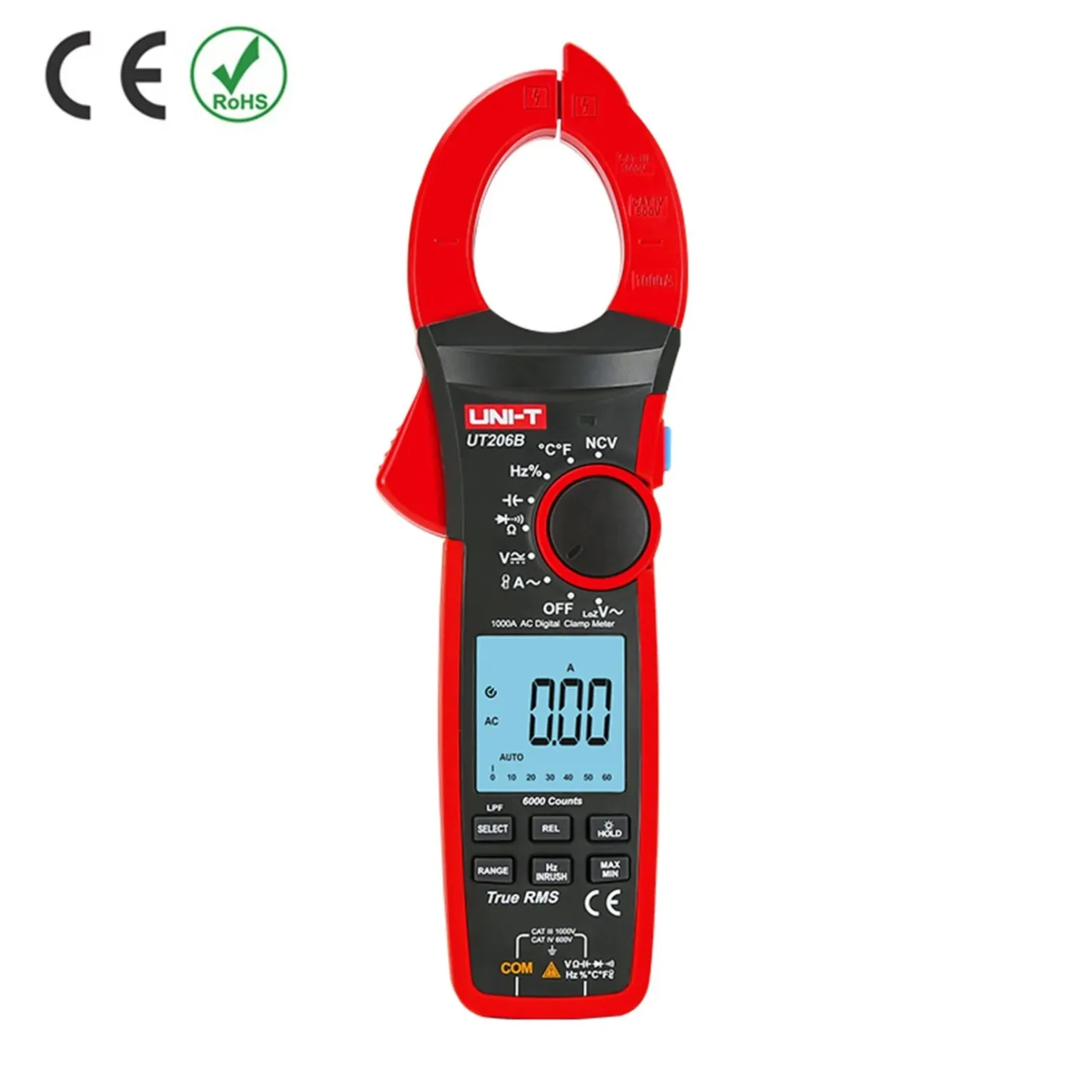 UNI-T UT206B 1000A True RMS Digital Clamp Meter Auto Range 100% Original Brand New In Stock Volt Amp Ammeter Tester Pliers Meter