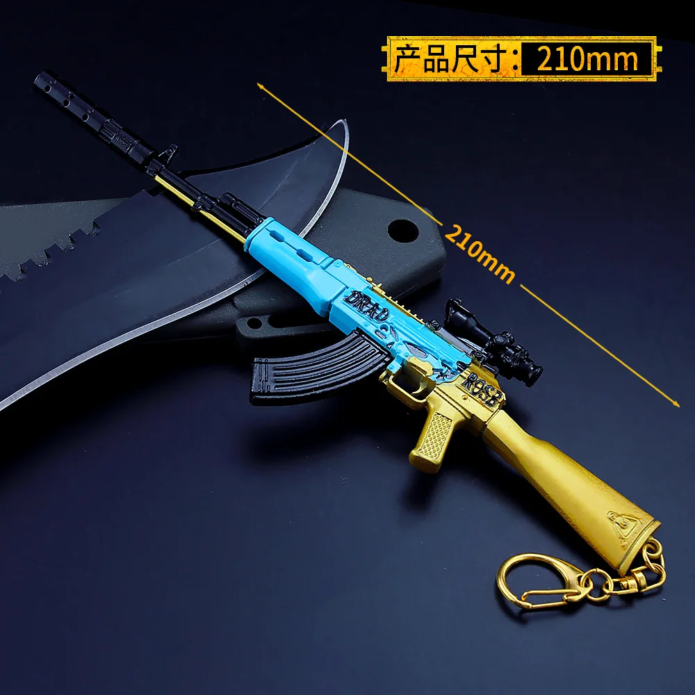 21cm AKM karabin szturmowy Metal Gun broń miniatury AK-47 1/6 żołnierz sprzęt akcesoria wojskowe broń palna zabawki chłopcy brelok