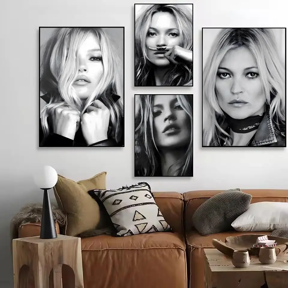 النموذج الشهير K-Kate موس اللوحة الخط غرفة نوم المنزل مقاوم للماء قماش المشارك غير المؤطرة جدار الفن طباعة الديكور جدارية #2