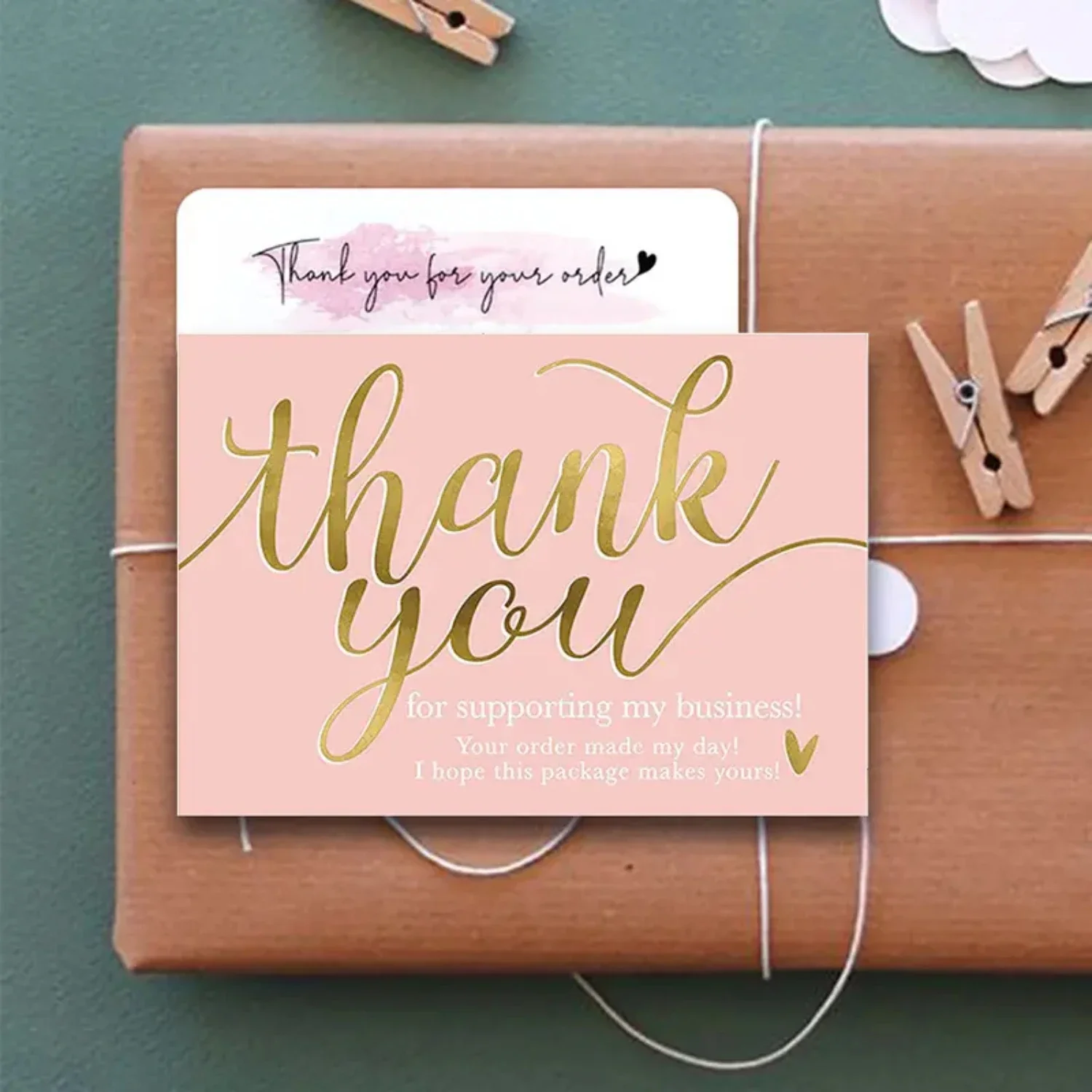 بطاقات شكر أنيقة للشركات الصغيرة - مجموعة من 50 قطعة - متجر جميل على الإنترنت ملاحظة شكرًا لك - هدية تقدير Etsy - T #4