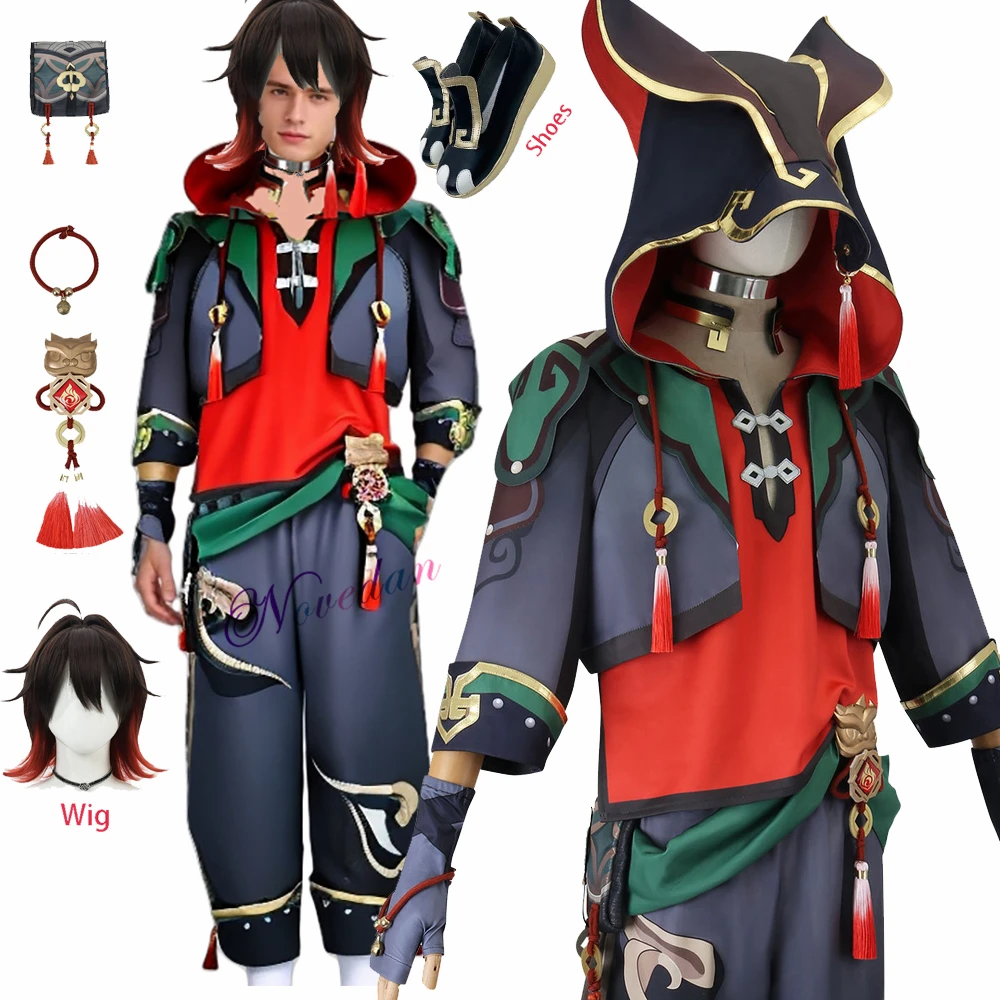 

Gaming Cosplay Costume Women Men Genshin Ка Мин Gaa Ga Ming Liyue Lion Boy Jiaming Jia Ming Cosplay Wig Shoes Impact Cosplay