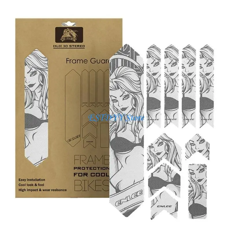 G6DE 3D MTB Road Bike Frame Protector Removeable Sticker Paster Guard Cover