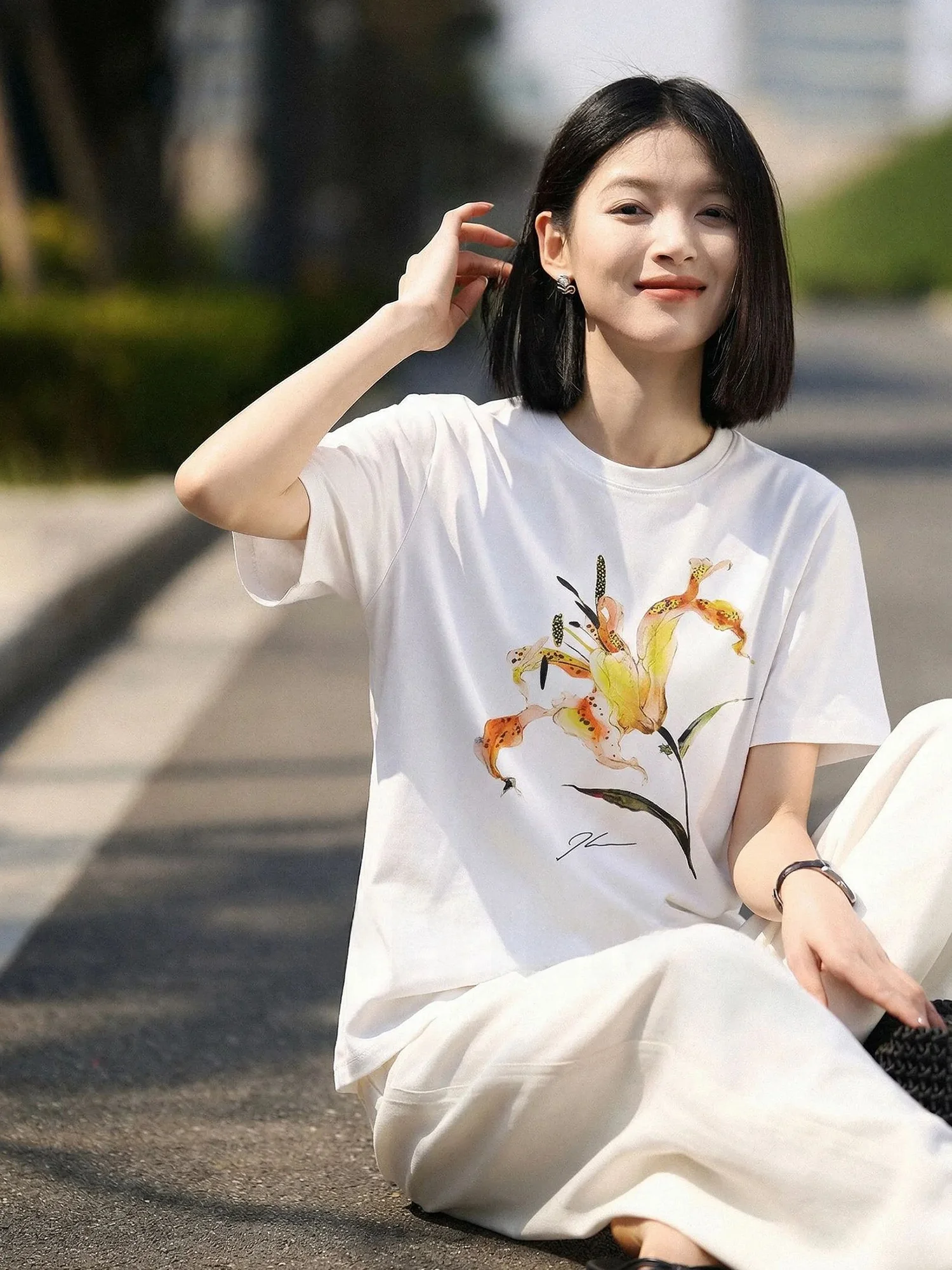 

Футболка Chivirin из чистого хлопка с короткими рукавами, женская летняя белая футболка с круглым вырезом, облегающий универсальный топ, модный простой стиль, Lotus P...