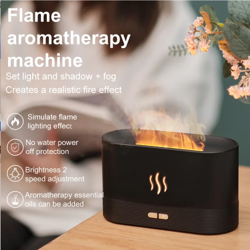 

180ML USB Flame Air Humidifier Portable Fragrant Essential Oil Aroma Diffuser Aromatherapy Machine For Home Office Car