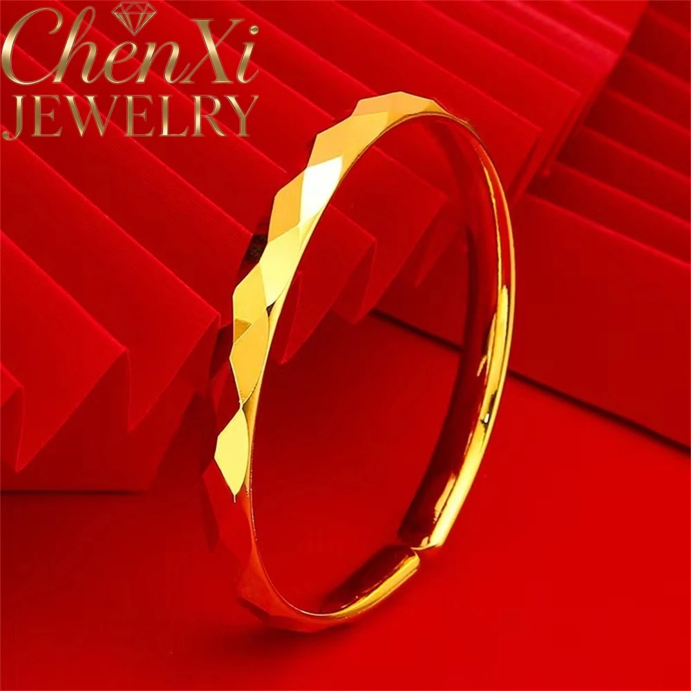 

High-End Rhombus-Shaped Smooth-Surfaced Open Bracelet Selling Popular Luxury Jewelry Festival Gift Elegant Exquisite Fashion