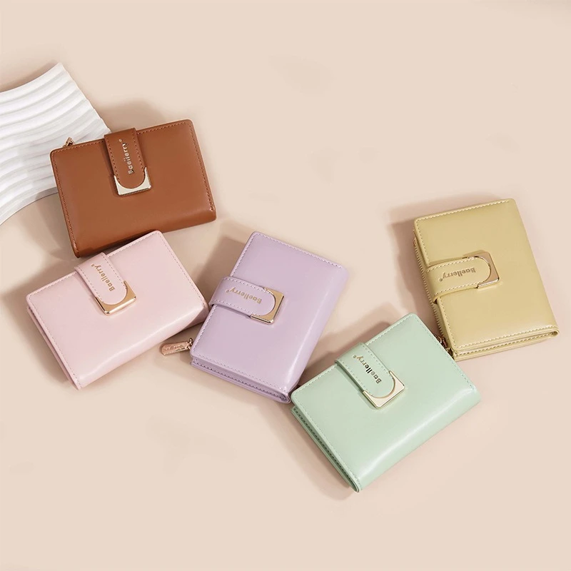 Baellerry Luxury Brand Fashion Women Zipper Short Wallets Card Holder Female Purses Quality Coin Pocket Photo Holder Wallets