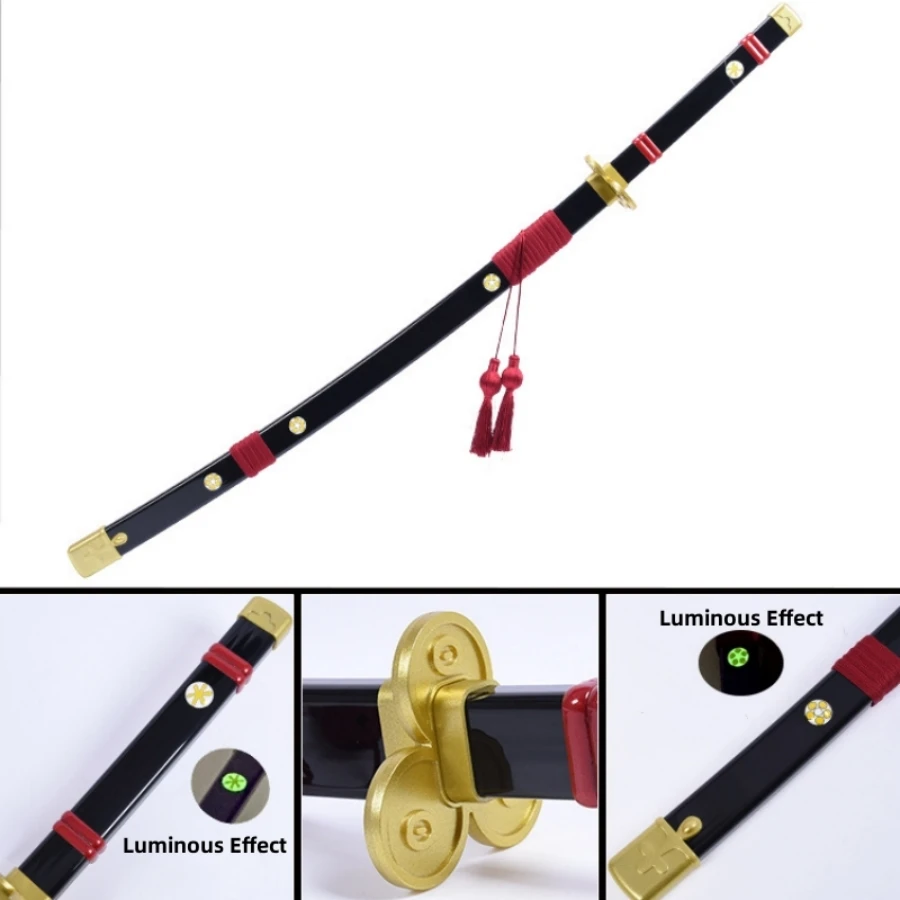 Coltello Ninja Anime Cosplay da 104 cm/41 pollici, set di giochi di ruolo Katana Samurai Roronoa Zoro, spada con lama di bambù per esterni divertenti e cosplay