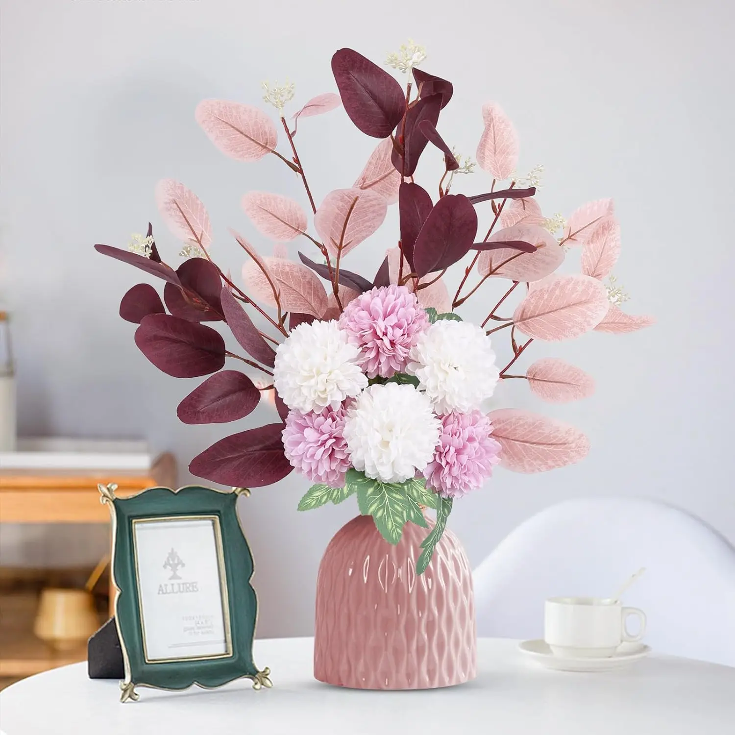 Fake Artificial Flowers Bouquet Silk Floral Arrangements Faux Flowers Plant Wedding Bride Bouquets Tables Centerpieces for Home image 5