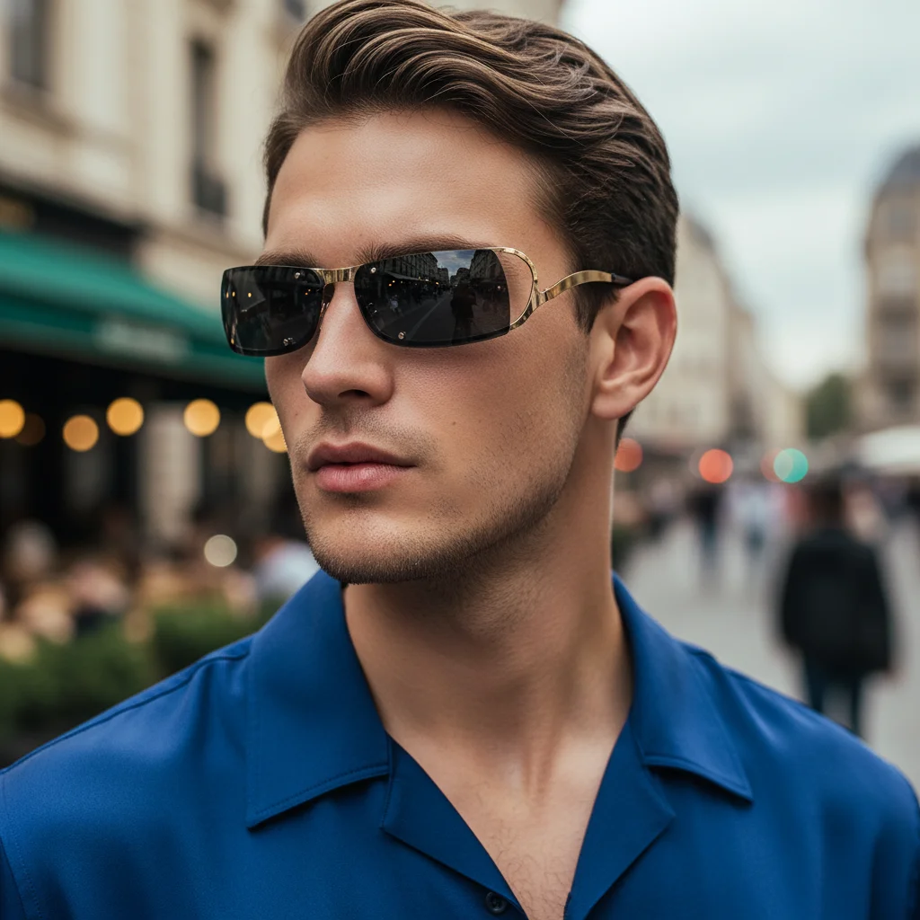 Neue modische Retro-Sonnenbrille mit Metallrahmen und UV-Schutz für Outdoor-Ausflüge1030