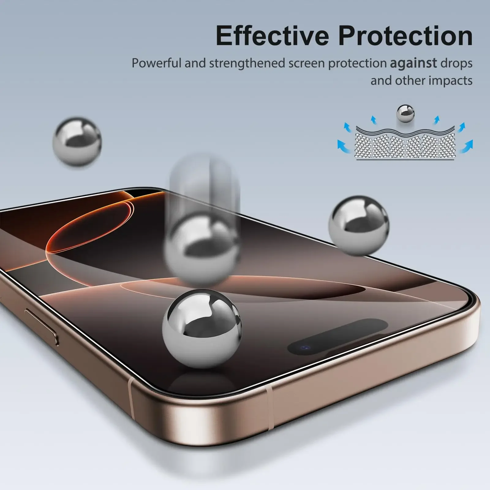 واقي شاشة لهاتف آيفون 16e 16 Pro Max Plus، زجاج مقسى عالي الدقة كريستال ميكا 9H مضاد للخدش، صديق للألومنيوم العالي #2