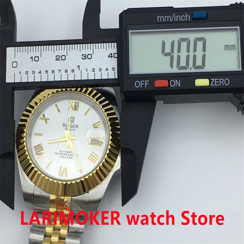 40mm 36mm 남성용 다이빙 자동 시계 로마 숫자 다이얼 스테인레스 스틸 팔찌