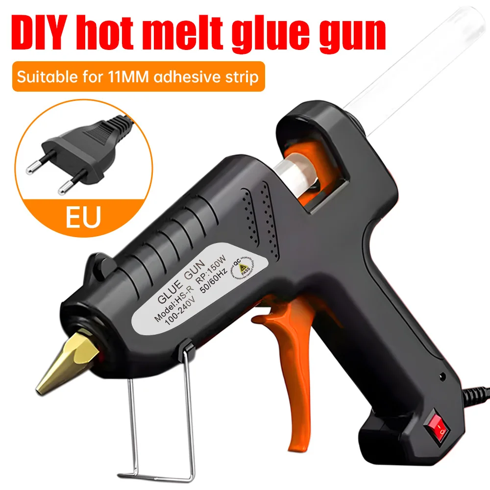 150W pistolet do klejenia na gorąco DIY Mini pistolety przemysłowe do użytku domowego temperatura temperatura US EU elektryczne narzędzie do naprawy 11mm kleje W sztyfcie