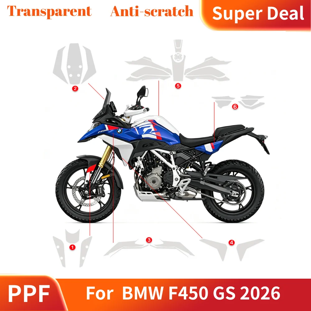 For BMW F450 GS 2026 PPF TPU Motorcycle Fairing Protection Anti-scratch Protective Clear Invisible PPF Fit 2026 F450GS
