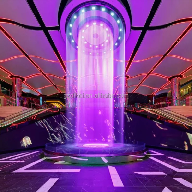 custom.Magic Music Fountain Feature Outdoor/Indoor Decorative Artificial Waterfalls Digital Curtain Advertising