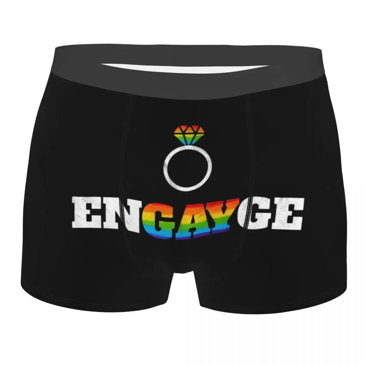 Men's Boxer Briefs Shorts Panties Engayge LGBT Breathable Underwear Gay Pride Lesbian Queer Asexual Homme Humor Underpants