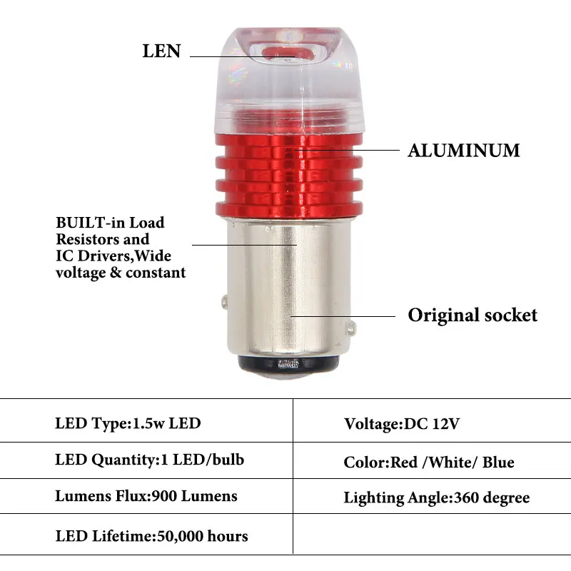 2pcs Strobe 1157 Led BAY15D P21/5W 5630LED Flash Light Brake Blink Light Lamp Bulb Red White Blue Auto Brake Tail Stop Light 12V