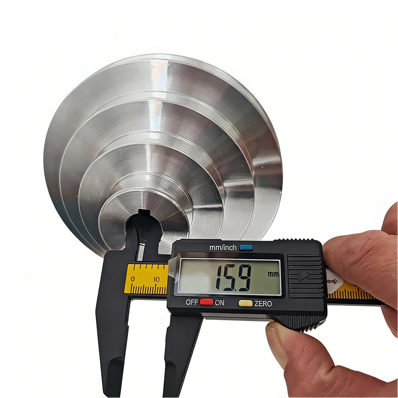 Produktbild von 5-Stufen Keilriemenscheibe Aus Aluminium – 25mm Bohrung, 54–150mm Durchmesser, Für A-Riemen