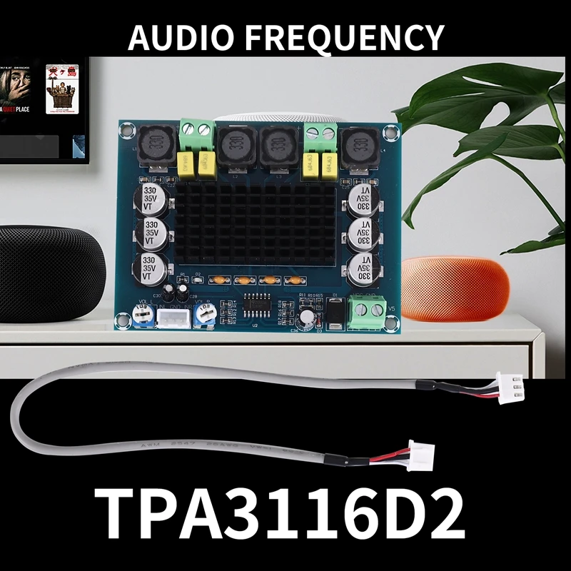 

TPA3116D2 Dual-Channel Stereo High Power Digital Audio Power Amplifier Board 2X120W XH-M543