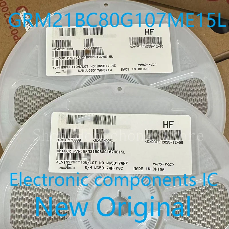 New GRM21BC80G107ME15L GRM21BC80G107ME GRM21BC80G107 Cap Ceramic 100uF 4V X6S 20% Pad SMD 0805 105°C Automotive Medical 100pcs