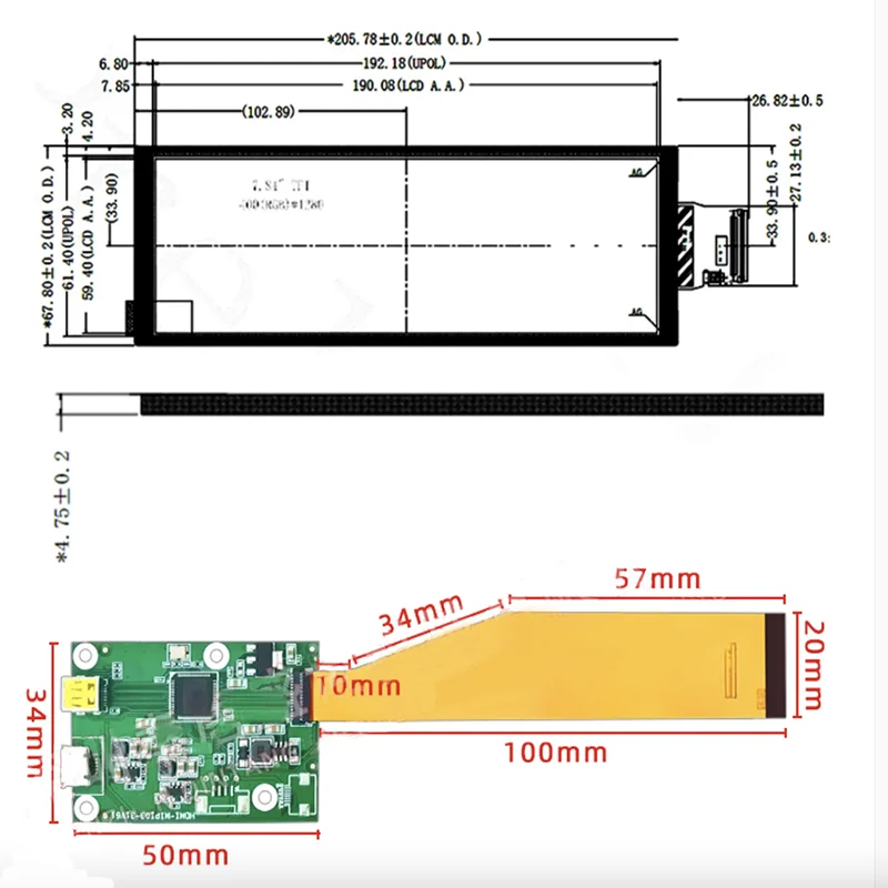 Monitor LCD da 7.84 