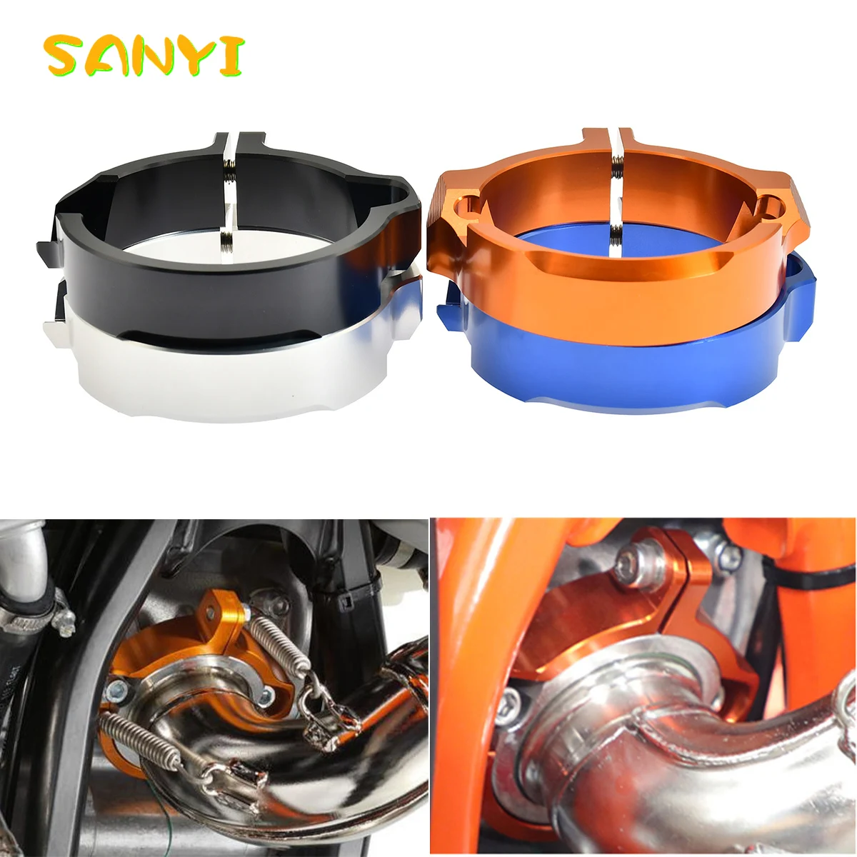 Motorcycle Exhaust Tip Muffler Pipe Clamp Flanges Protection Cover For KTM 250 300 EXC XC XCW/XC-W Six Days/XC-W TPI 2017-2023