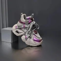 Women Autumn Winter Warm Chunky Sneakers Lace Up Platform Sports Shoes Woman Thick Bottom High Heels Female 11CM Wedges Sneakers