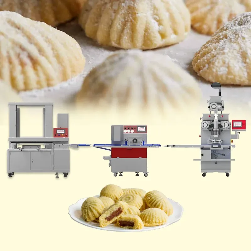 High Speed Mooncake Encrusting Production Line Stainless Steel Food Processing Machine