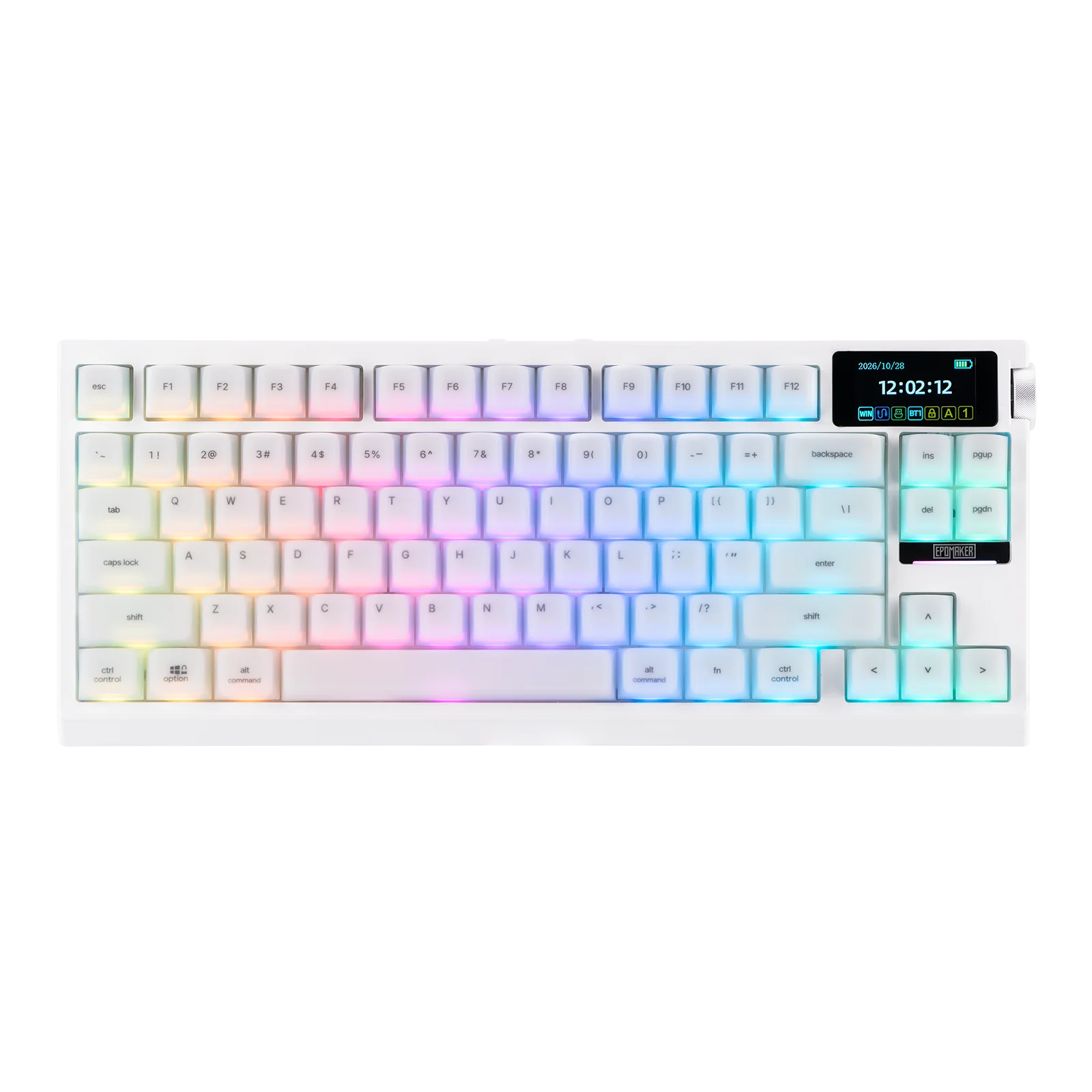 EPOMAKER G84 PRO 80% QWERTY ANSI US Layout Wired/Bluetooth/2.4Ghz Wireless Mechanical Keyboard with Glass Screen & Metal Knob