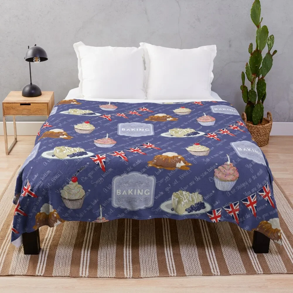 

British Bake Show Throw Blanket Foldable Soft Warm Blanket for Outdoor Use