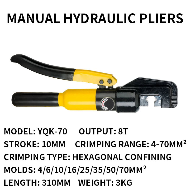 

Ручные гидравлические клещи YQK-70/120/240/300, клещи для обжима кабелей, медные и алюминиевые клещи для обжима носа