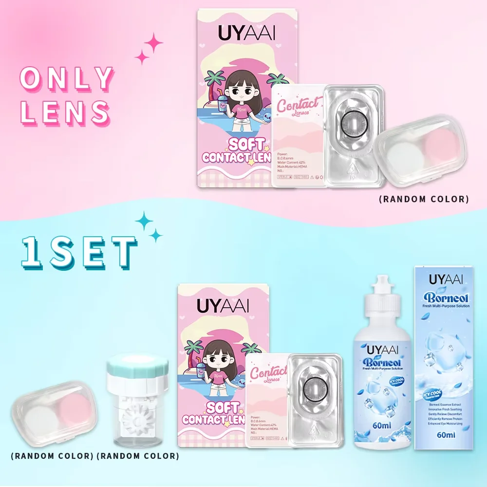 Bio-essence 1 par de lentes de contacto de colores Colorcon para ojos lentes azules solución de lentes de ojos verdes limpiador de lentes líquidos