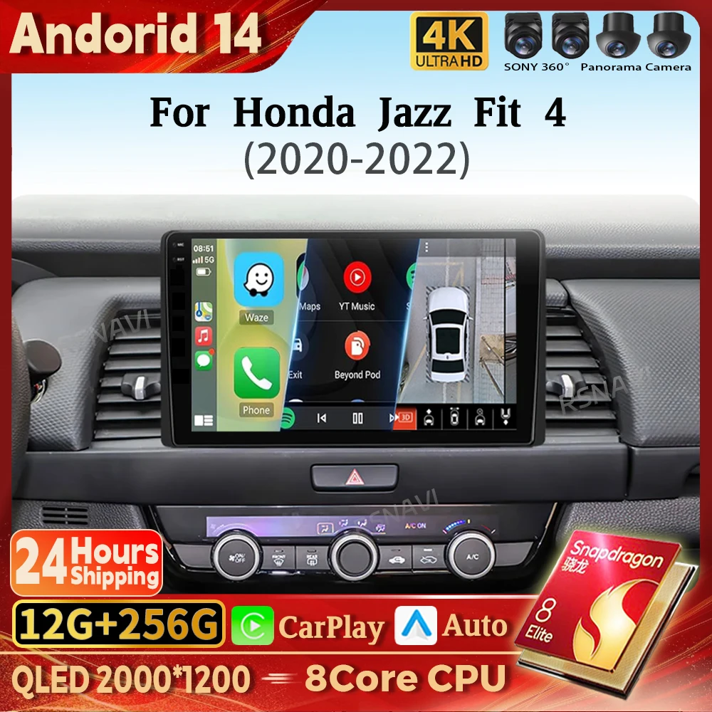 

Android 14 Carplay Auto 2K Screen Car Radio Multimedia Player For Honda Jazz 4 2020 - 2021 Autoradio GPS Stereo 2din Head Unit