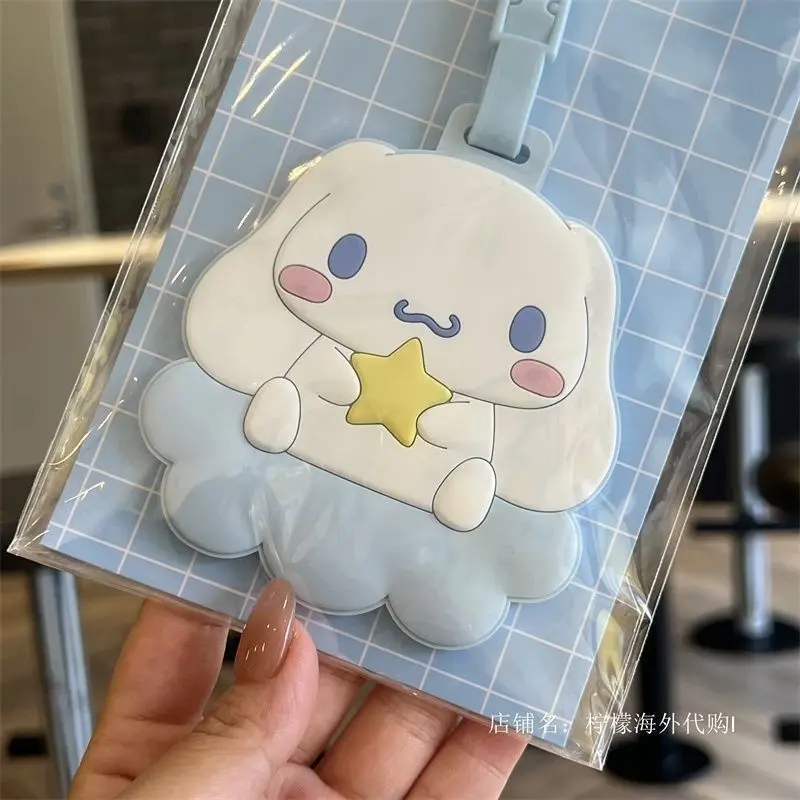 Creative cartoon cute big-eared dog and cat luggage tag travel luggage tag suitcase ID card address clip luggage check-in portab