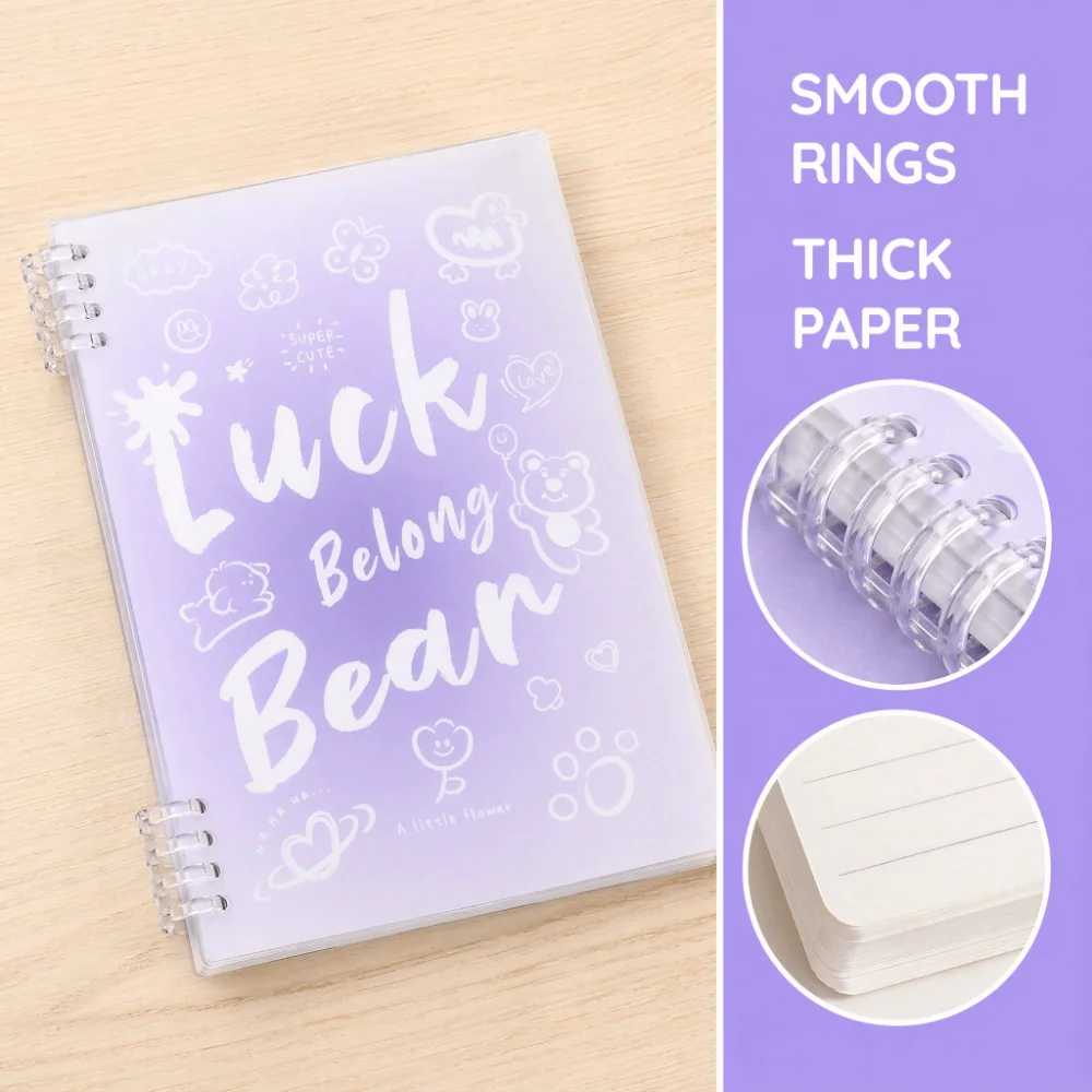 Durable A5/B5 Loose-leaf Notebook Detachable Gradient Color Binder Journal No-Burr Ring Binder Notebook Studnets