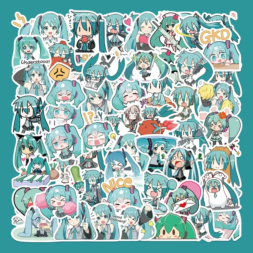 

65Pcs Japan Anime Stickers Hatsune Miku Decal Fridge Laptop Luggage Car Graffiti Kawaii Suitcase DIY Stickers Children Toy Gift