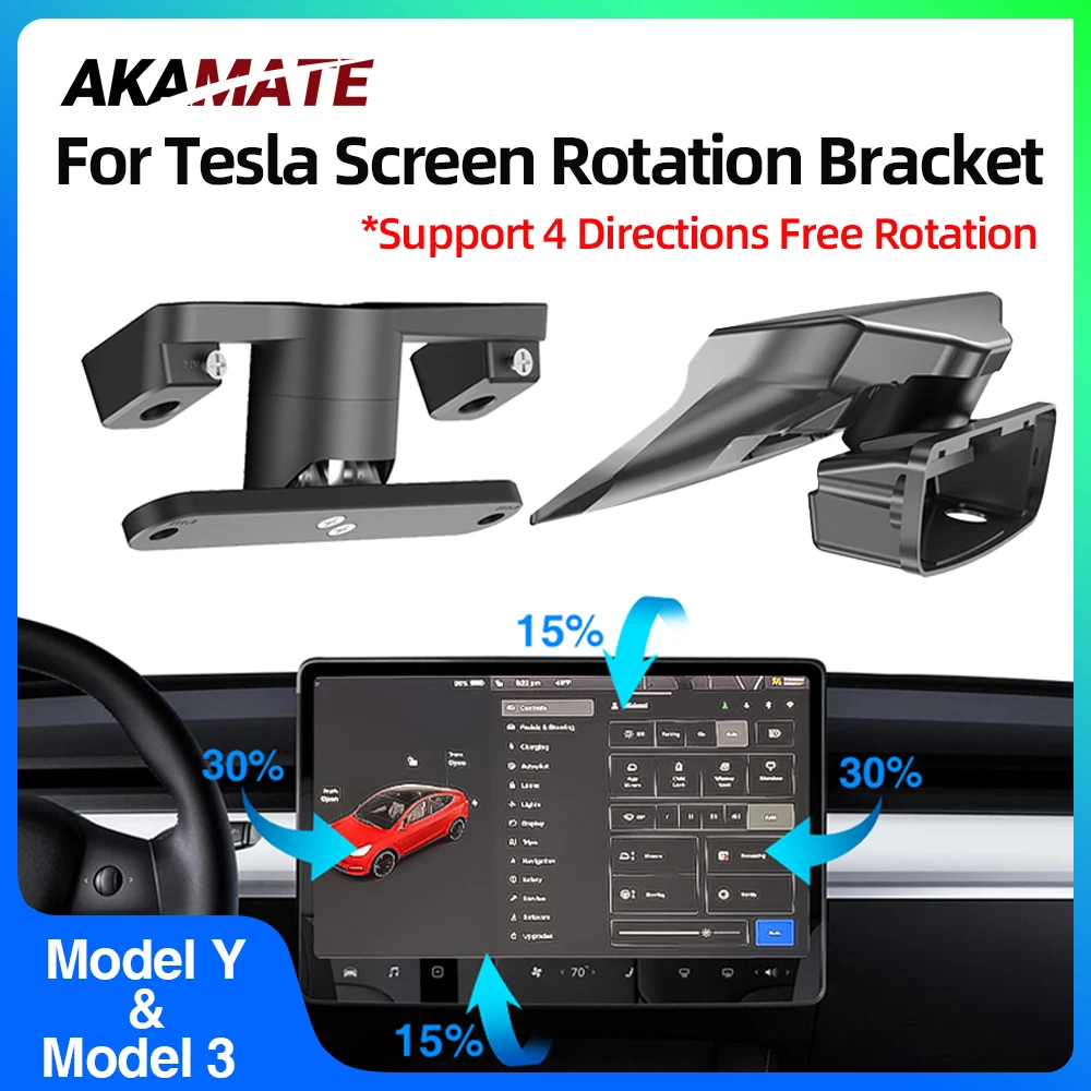For Tesla Screen Rotating Bracket for 2017-2024 Model Y Model 3 Swivel Mount Highland Display Rotating Kit Monitor Rotate Holder