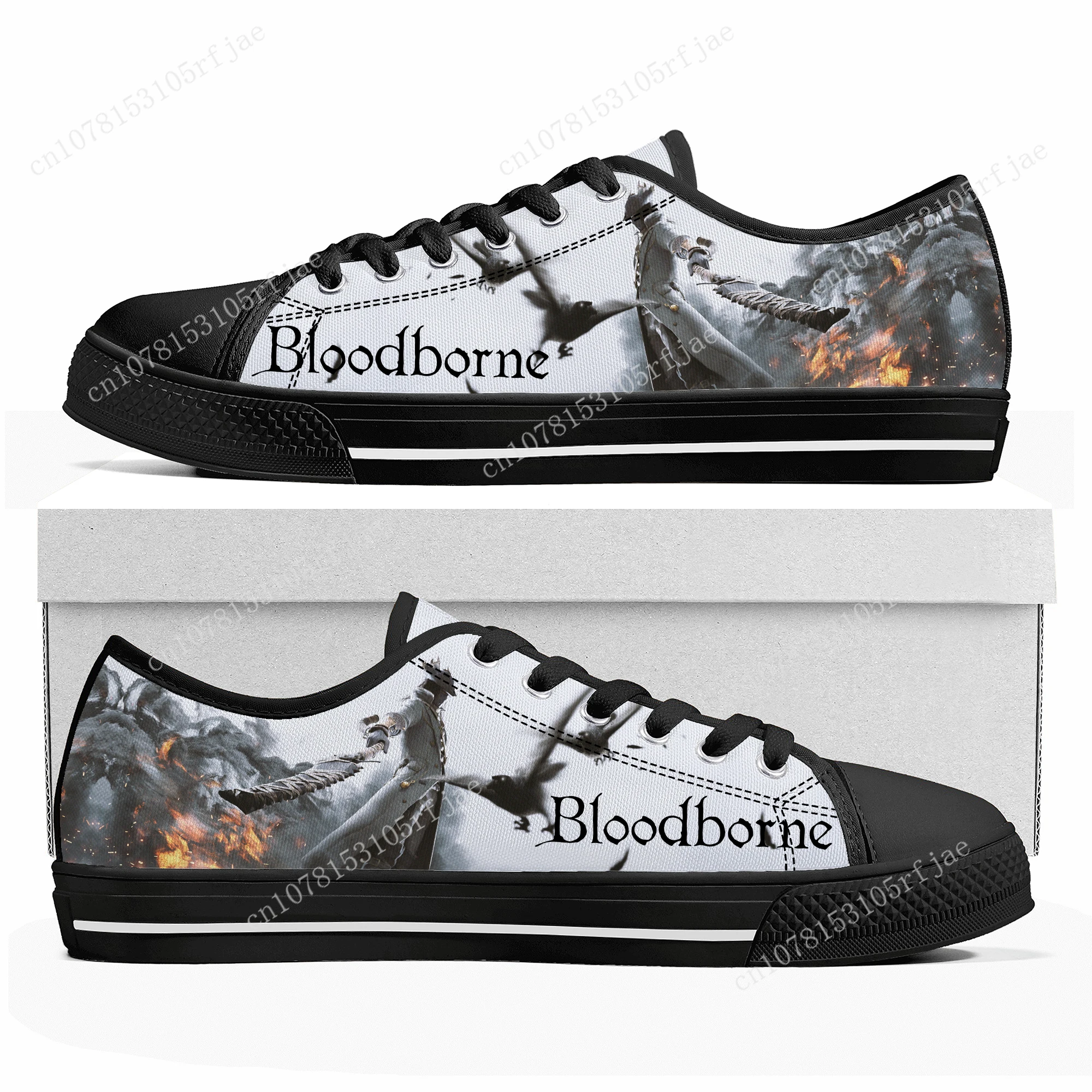 

Bloodborne Custom Low Top Sneakers Hot Cartoon Game Womens Mens Teenager High Quality Shoes Casual Tailor Made Canvas Sneaker