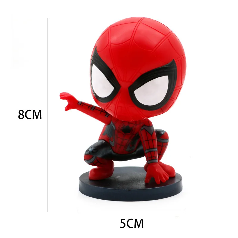 8cm 4 sztuk/partia Spider-Man Superhero pcv Anime figurka figurka kolekcjonerskie ciasto ozdoby Model Doll zabawki dla dzieci prezent