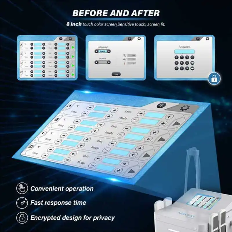 Portable Ems Body Slimming Cryolipolysis Machine Latest Cryo Plate Cool Body Sculpting Fat Freeze Salon Massager Device