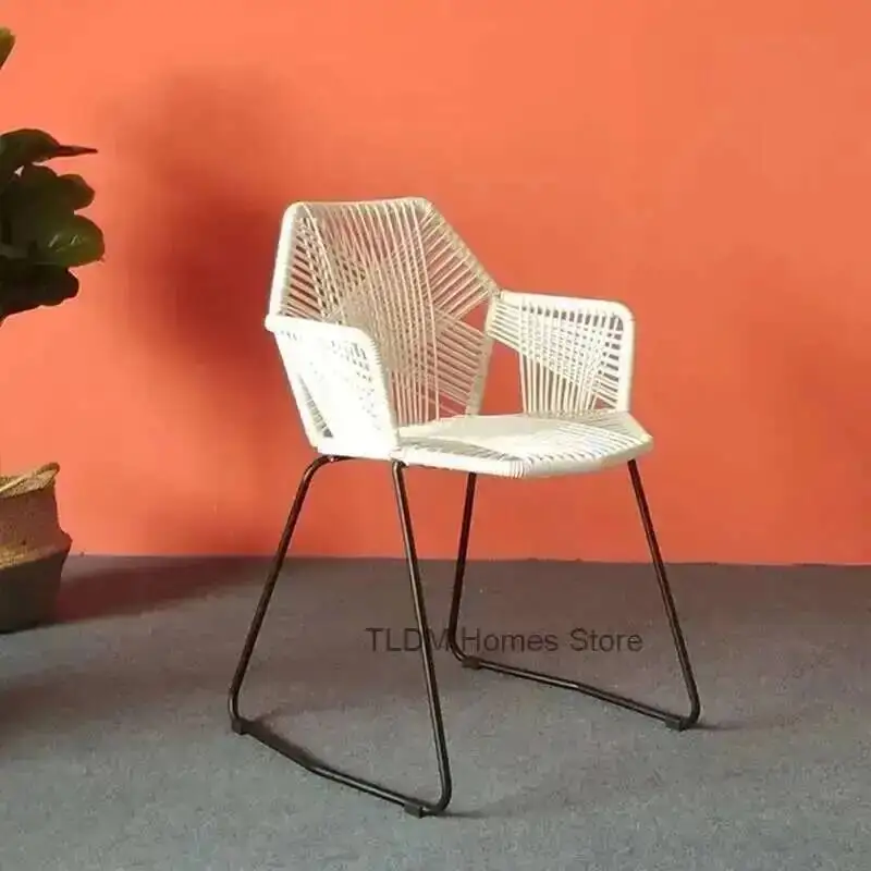 

Chair Modern Home Nordic Living Minimalist Single Room Chair Balcony Outdoor Patio Table Chairs Leisure Wicker Chair Metal Chair