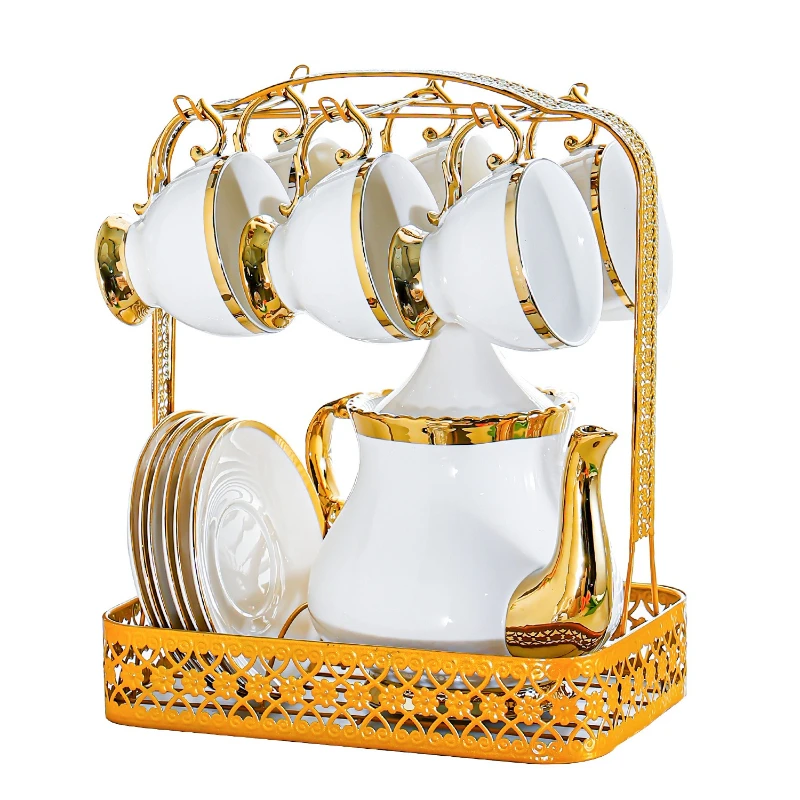 

Light luxury ceramic coffee cup and saucer set, high-end simple office afternoon tea set, exquisite cups and cups