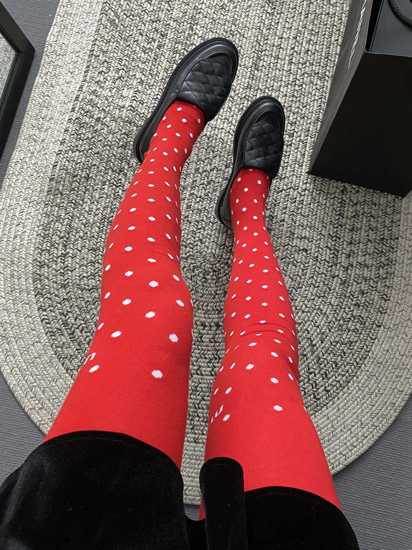 Red socks Polka dot Women\'s pantyhose