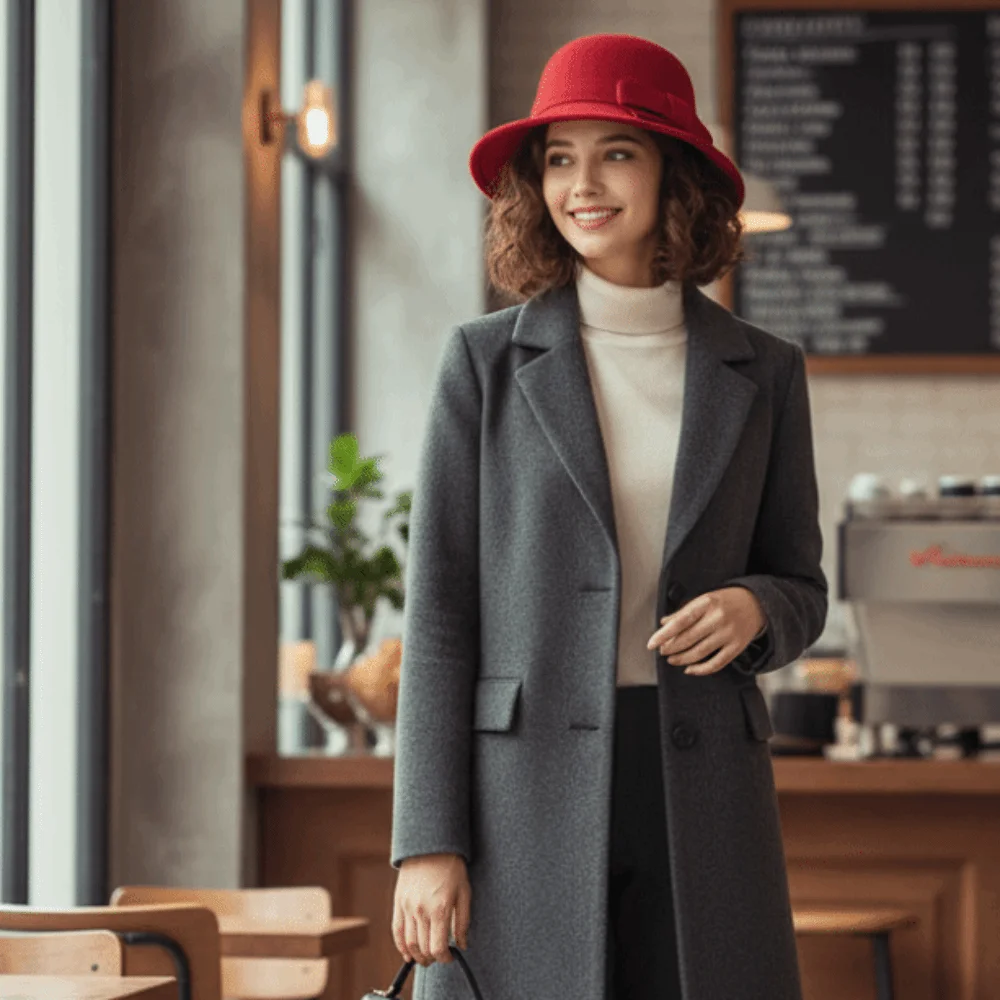 Jazz Cap Felt Wool Bucket Hat Bow Flat-top Mourning Cap French Style Cloche Fedora Cap Panama Hat Ladies